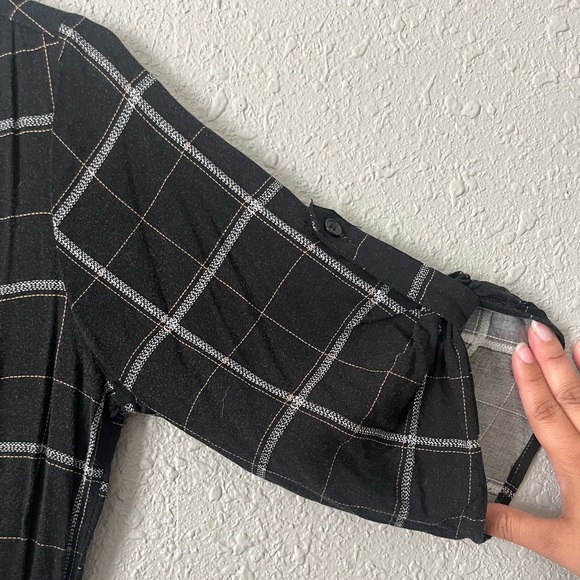 Black and white plaid shirt dress - Picture 5 of 10